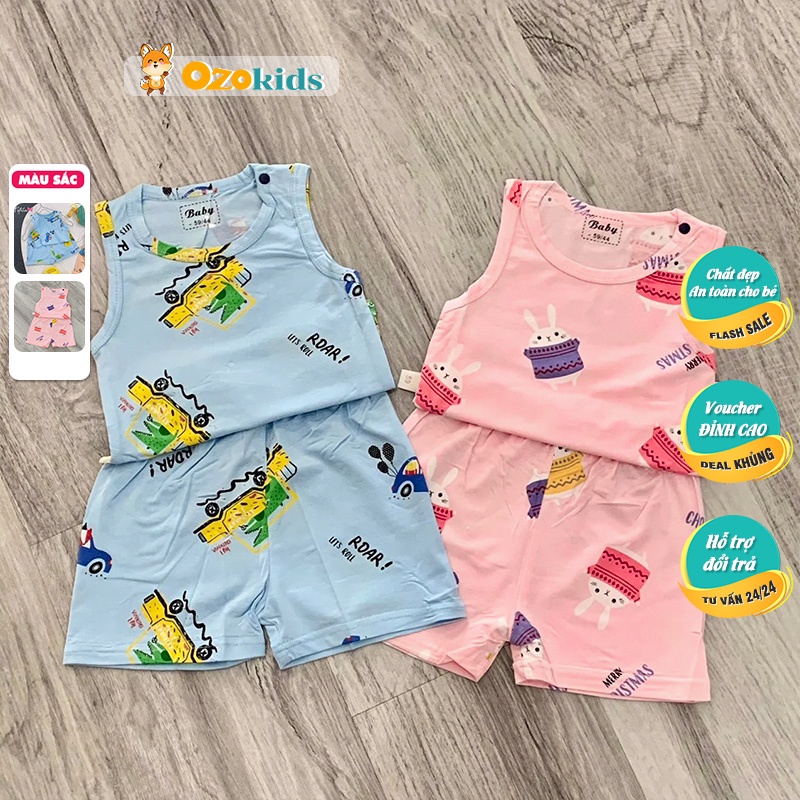 Đồ bộ bé trai bé gái LOBY mùa hè thoáng mát B0503075 (3-10 tháng)
