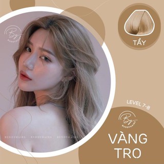 Thuốc nhuộm tóc màu Vàng tro set kèm Thuốc tẩy tóc Buddyhairs