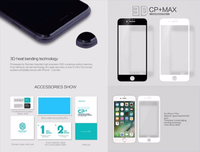 Kính Nillkin iphone 7plus 3D CP+ max
