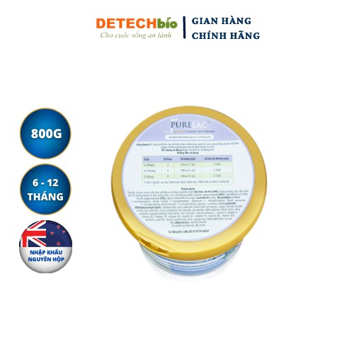 Sữa bột PURELAC 2 800g nhập khẩu New Zealand