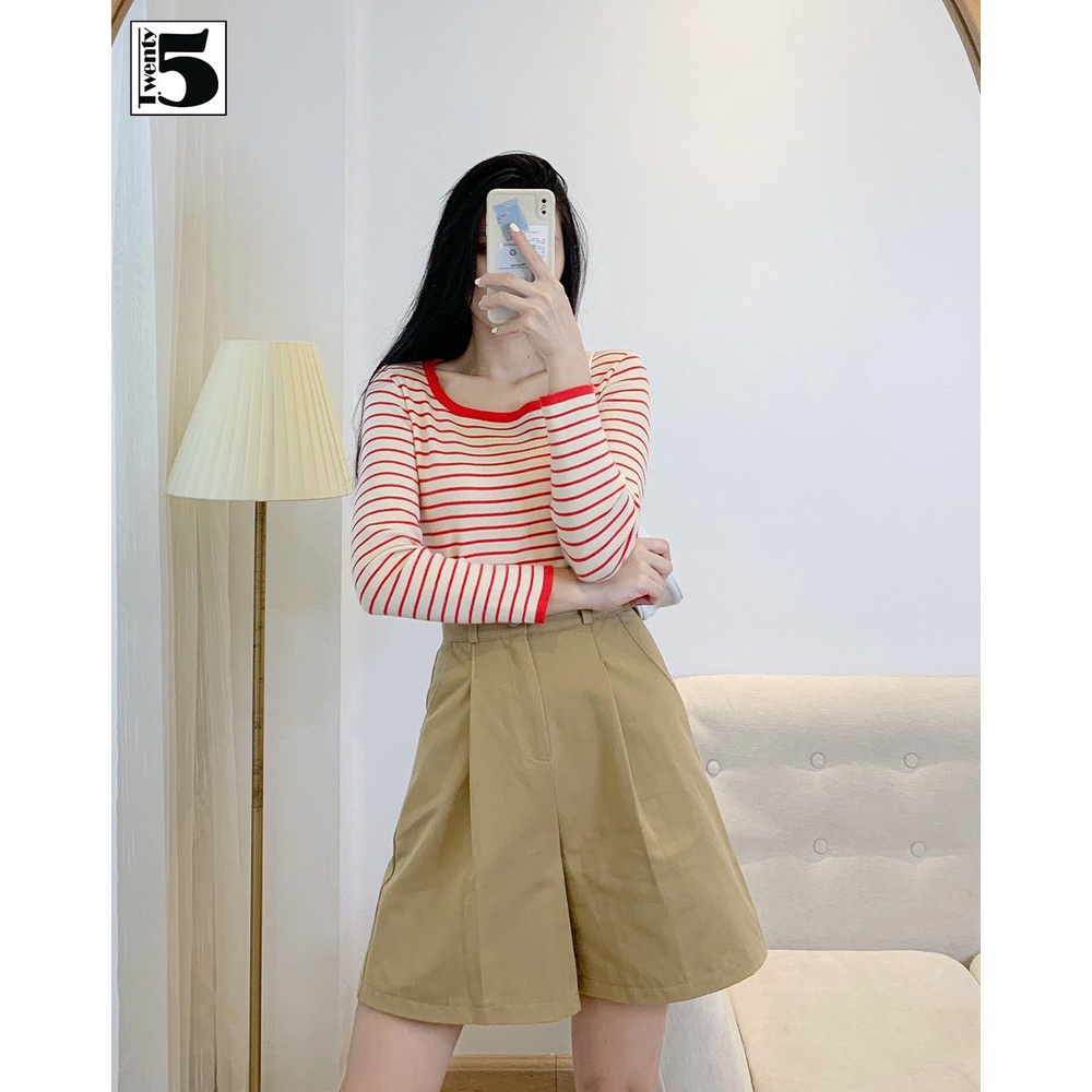 Áo len mỏng nữ kẻ ngang Twentyfive 3842 | BigBuy360 - bigbuy360.vn