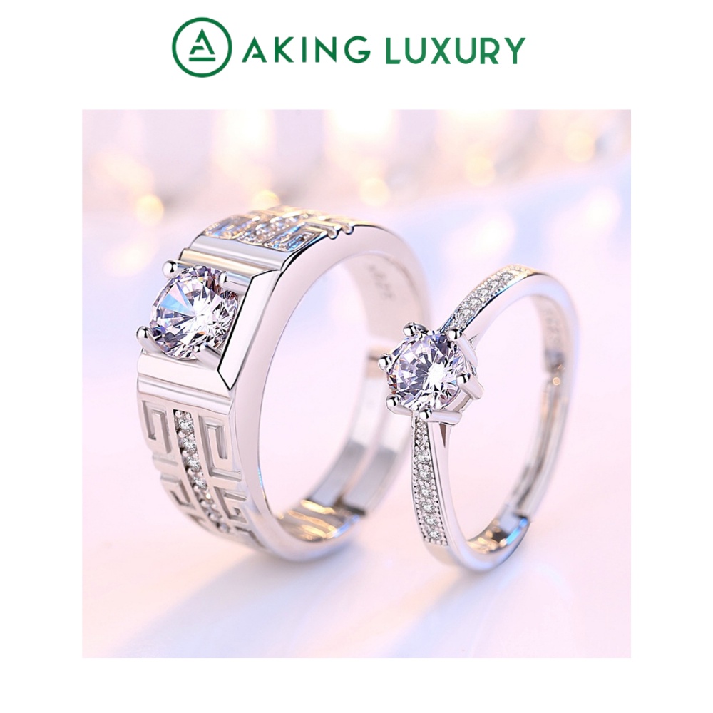 Nhẫn đôi thời trang chất liệu bạc nguyên chất cao cấp AK16. Phong cách hàn quốc trẻ trung năng động