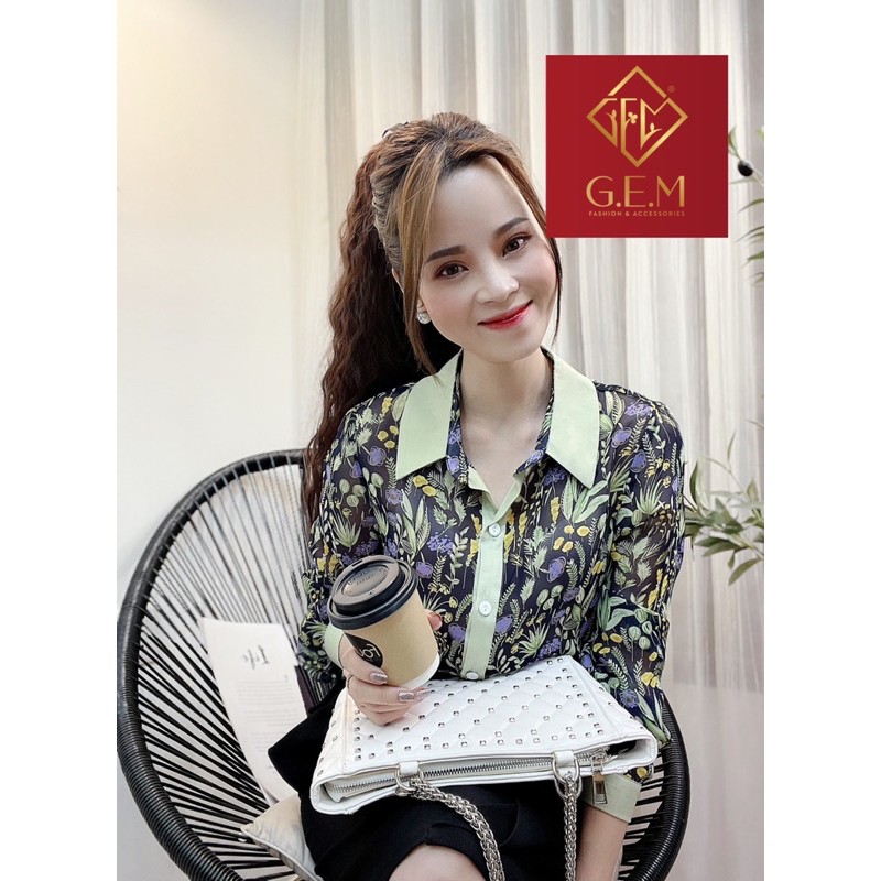 ÁO SƠ MI NỮ CỔ ĐỨC CÁCH ĐIỆU PHỐI HOA VĂN LẠ - ĐI HỌC ĐI LÀM CÔNG SỞ ĐỀU ĐƯỢC - DỄ PHỐI CHÂN VÁY HAY QUẦN TÂY - JEAN