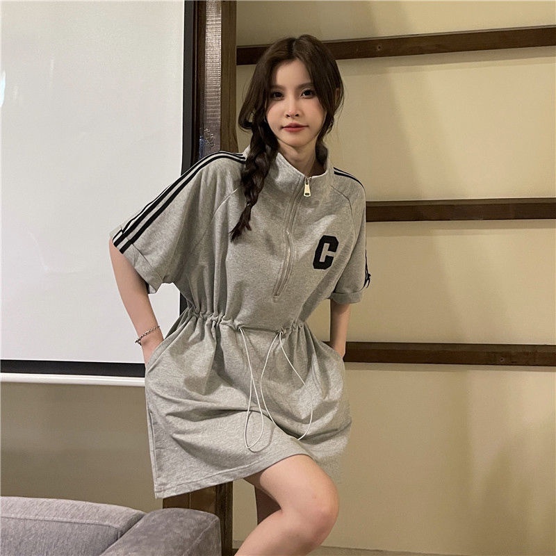 Đầm Thun Thể Thao Lưng Cao Có Dây Kéo Thời Trang Mùa Hè Sành Điệu Cho Nữ Mới