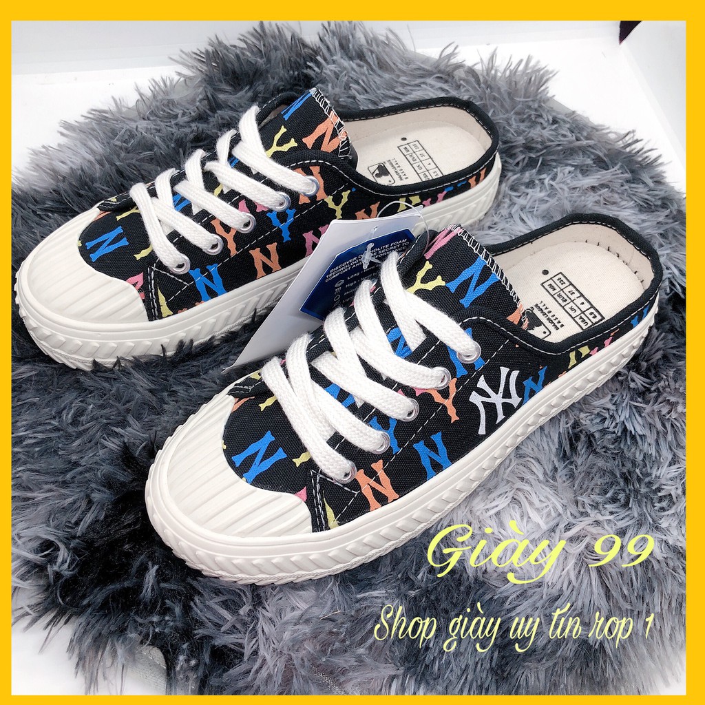 Giày Sneaker Nữ Sục Đạp Gót N,Y Đen Họa Tiết - Giày 99 | BigBuy360 - bigbuy360.vn