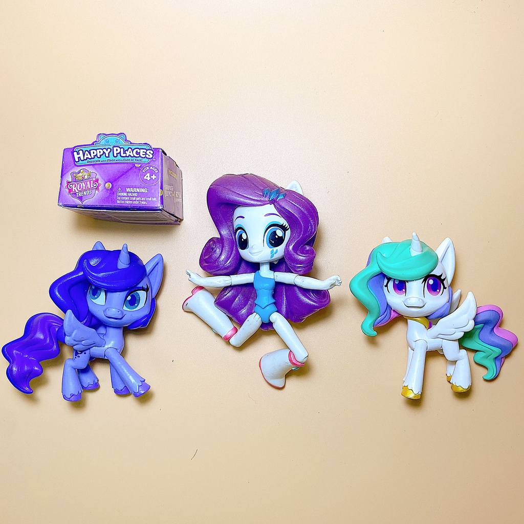 Set đồ chơi búp bê và hai ngựa My little pony equestria girl - Tặng kèm thú bí ẩn - Hàng chính hãng