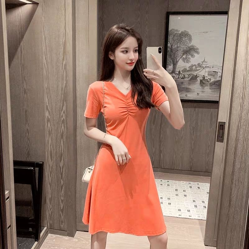 Đầm Cổ Chữ V Thời Trang Mùa Hè Hàn Quốc Dành Cho Nữ