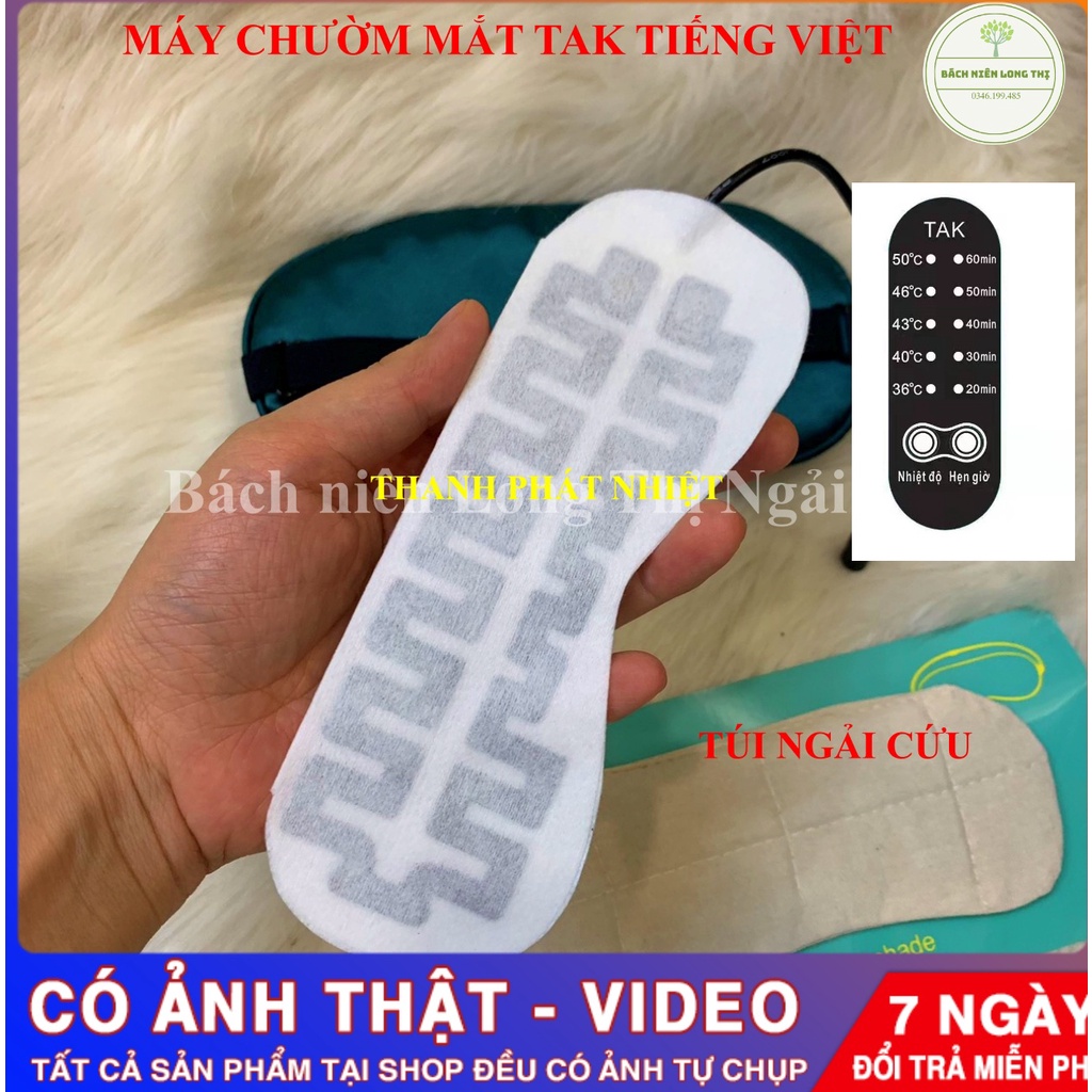 Máy chườm nhiệt ngải cứu Tak thảo mộc bản tiếng Việt- thư giãn giảm quầng thâm, chăm sóc bảo vệ mắt