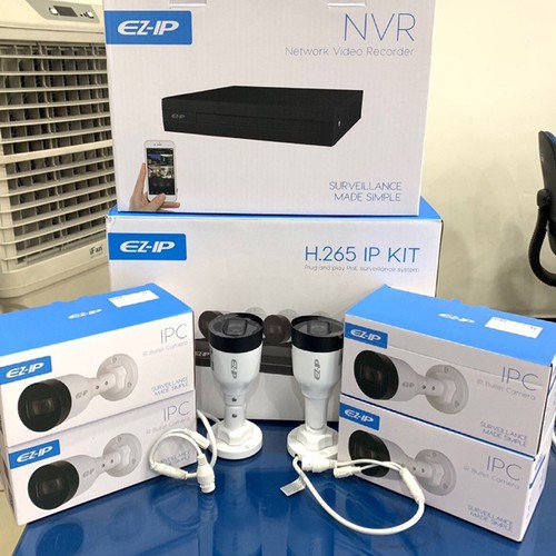 Bộ Kit 4 Camera Wifi EZ-IP Thân ngoài trời NVR1B04HC-4P/E/4-B1B20 hoặc Dome bán cầu trong nhà NVR1B04HC-4P/E/4-T1B20P