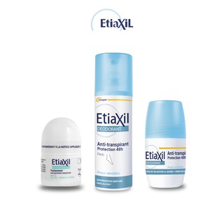 Combo Lăn Ngăn Mùi Và Mồ Hôi Etiaxil 15ml; Khử mùi Chân Dạng Xịt 100ml và Khử mùi Dạng Lăn 50ml