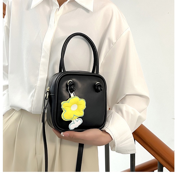 Túi Xách JASMIN NOIR Da PU Dáng Vuông Nhỏ Đính Hoa Thời Trang Sang Trọng Cho Nữ