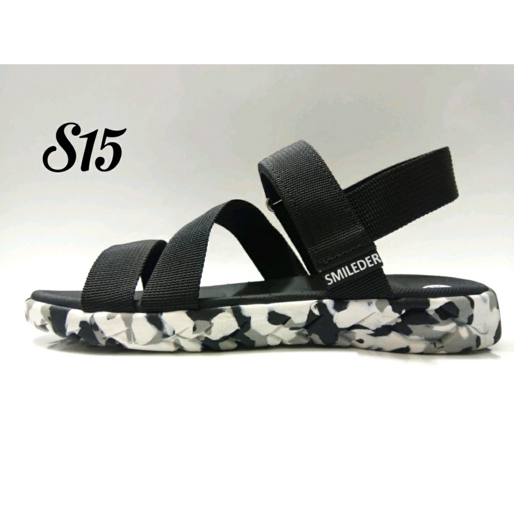 Giày sandal nam nữ SMILEDER camo đen lính đi học đi làm [freeship]