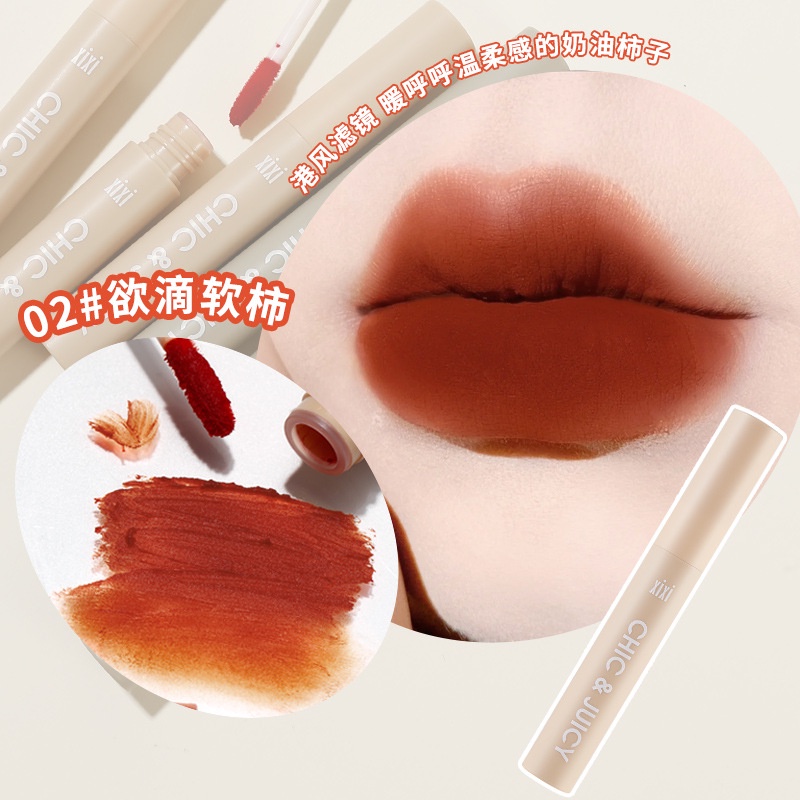 Xixi Son Môi Nhung Lì Mềm Mịn Màu Trắng Và Trơn Trang Điểm Cho Nữ