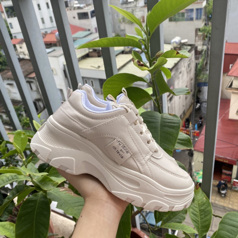 ( Shop uy tín ) ( HOT NEW ) Giày sneakers nữ Rong Ye kiểu hàn quốc siêu Hot , mới nhất 2020 HAPU ( kem , trắng ) MM222 M
