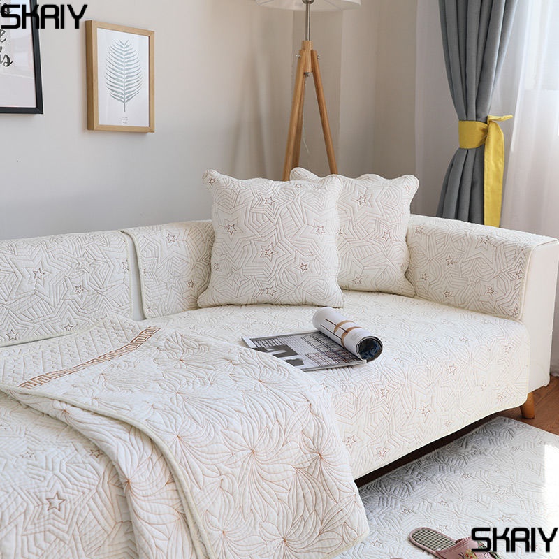 Vỏ Bọc Đệm Ghế Sofa Bằng Vải Cotton Trơn Giản Dị Hiện Đại