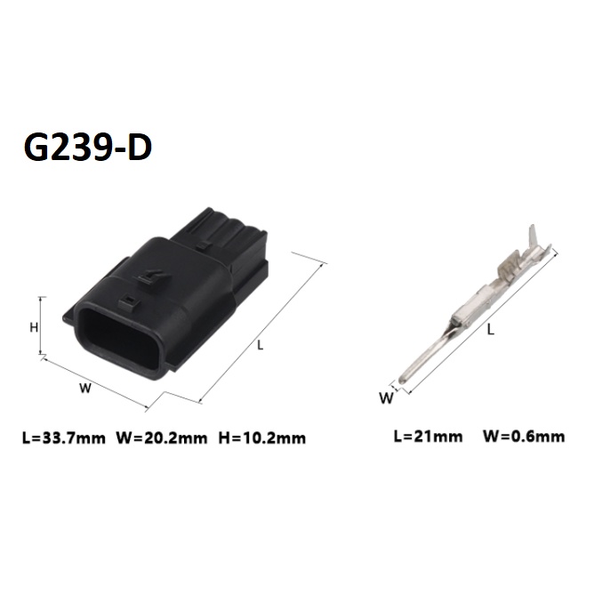 G239-Giắc cắm Chấn lưu đèn pha 3 lỗ 0.6mm