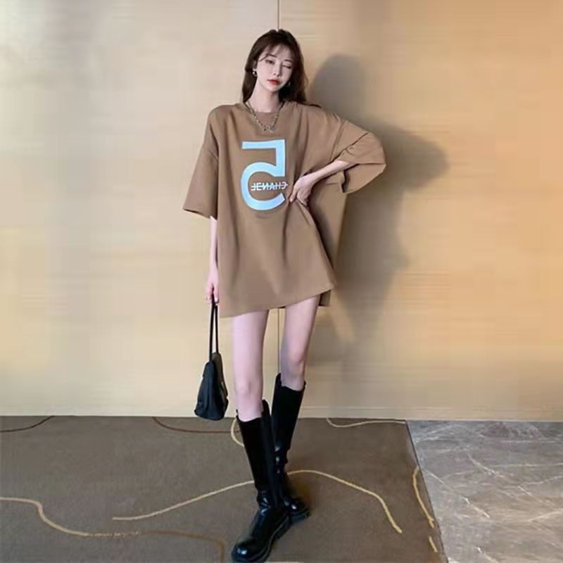 NRVP Áo Thun Nữ Tay Ngắn Dáng Rộng Thời Trang Phong Cách Hàn Quốc