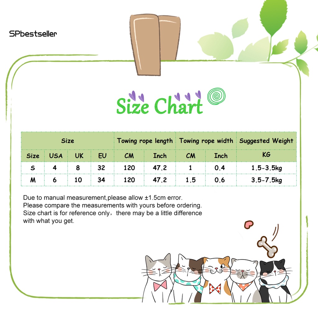 Set dây dắt thú cưng tay nghề tỉ mỉ dịu nhẹ cho da thú cưng