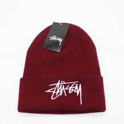 Mũ beanie họa tiết chữ Stussy thời trang thu đông sành điệu cá tính