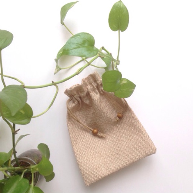 Túi vải bố sợi đay 13*17cm dây rút đựng bài Tarot trang sức mỹ phẩm quà tặng túi thơm