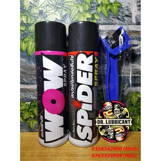 Combo rửa và dưỡng sên Lube71 Spider Spray và Wow Spray dung tích 600ml tặng BÀN CHẢI