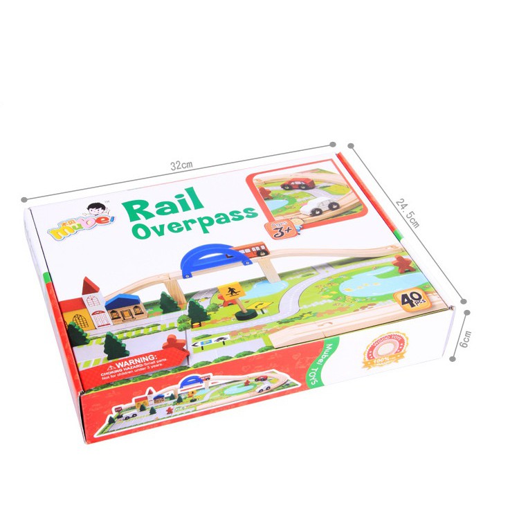 Đồ Chơi Gỗ Mô Hình Giao Thông Thành Phố Tương Lai, Mô Hình Cầu Đường Bằng Gỗ