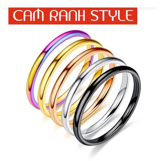 014-nhẫn trơn bóng kiểu đơn giản 2mm thép