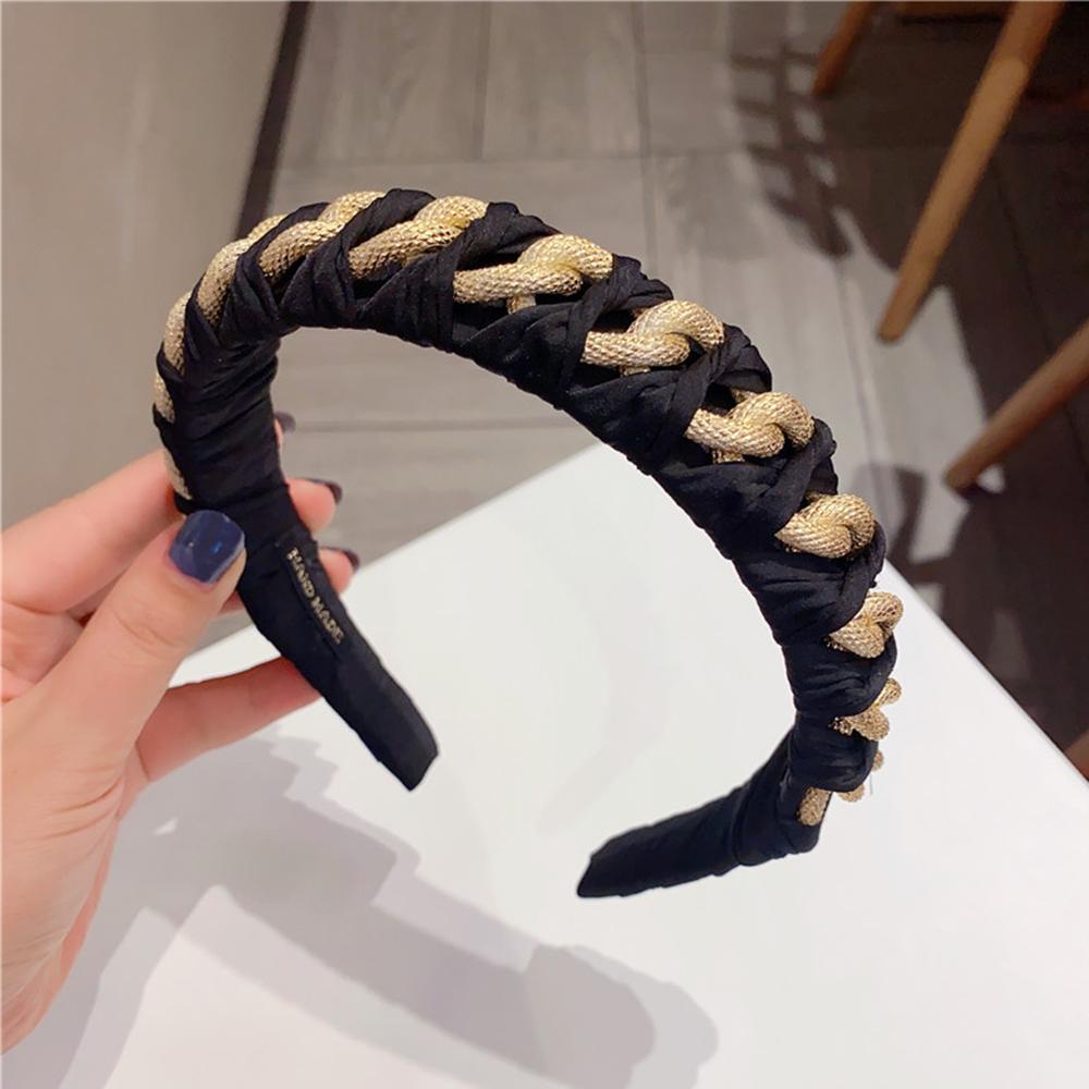 Băng Đô Dây Xích Kim Loại Bản Rộng Thắt Nút Kiểu Vintage Thời Trang Cho Nữ