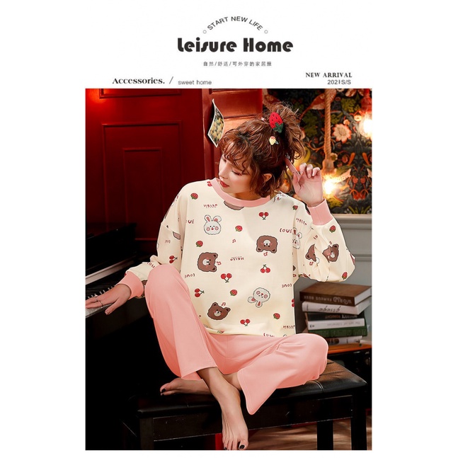 Bộ đồ mặc nhà kẻ sọc thời trang mùa đông cho nữ | BigBuy360 - bigbuy360.vn