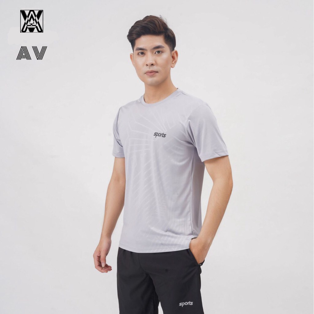 Áo Thể Thao Nam có cổ tròn ngắn tay thun lạnh đẹp cao cấp AV ATT133 | BigBuy360 - bigbuy360.vn
