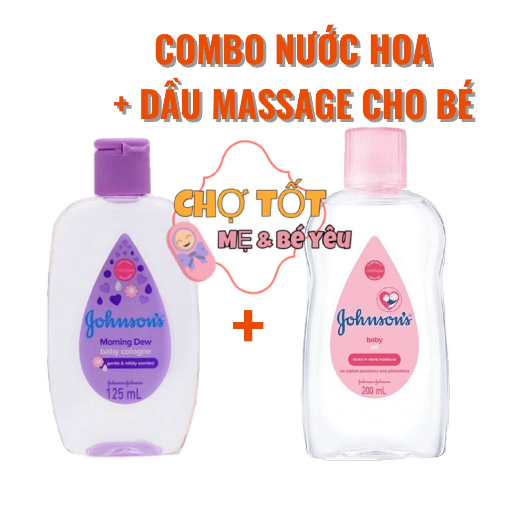 Combo Nước Hoa, Dầu Massage Cho Bé Johnson Baby