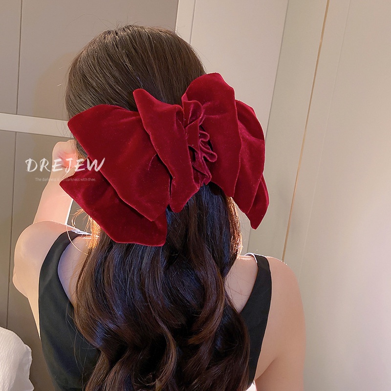 Kẹp tóc DREJEW đính nơ oversize thời trang cao cấp