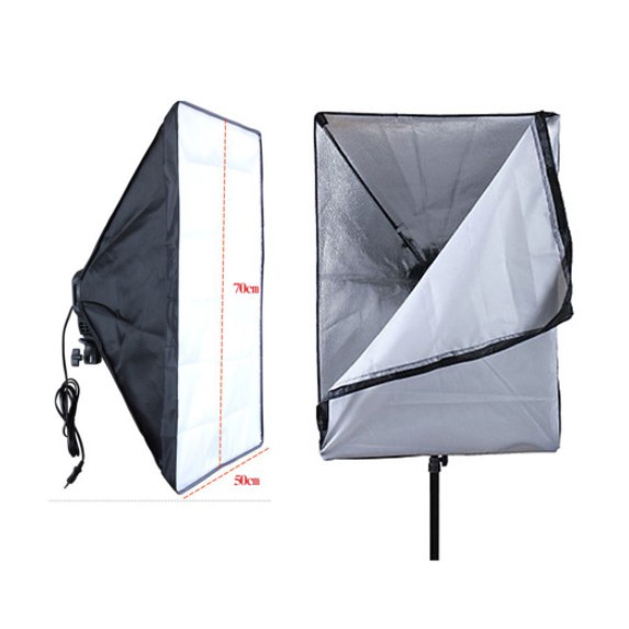 Bộ Đèn Studio Chụp Ảnh Sản Phẩm Chân Đèn 2m Kèm Softbox 50x70