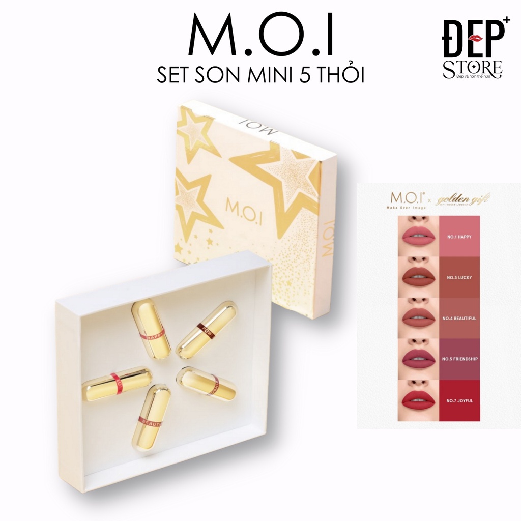 Son Thỏi Mini - Set 5 Thỏi Love M.O.I Hồ Ngọc Hà -  Golden Gift