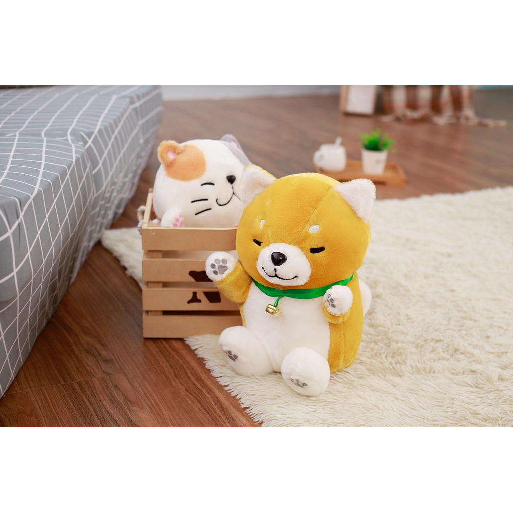 Dễ Thương Thú Nhồi Bông Hình Chó Shiba Akita Xinh Xắn Đáng Yêu