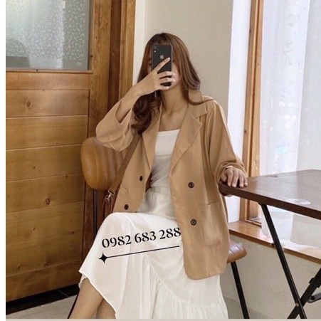 Áo blazer trơn 2 túi dán _hàn quốc ,hàng sẵn