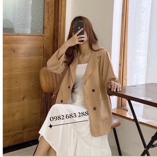 Áo blazer nữ trơn 2 túi dán,áo vest nữ dài tay thanh lịch