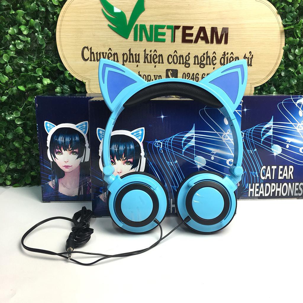 Tai Nghe Headphone Tai Mèo -  Xinh Xắn - Có Đèn Led Siêu Cute-Headphone Store -DC4119 | BigBuy360 - bigbuy360.vn