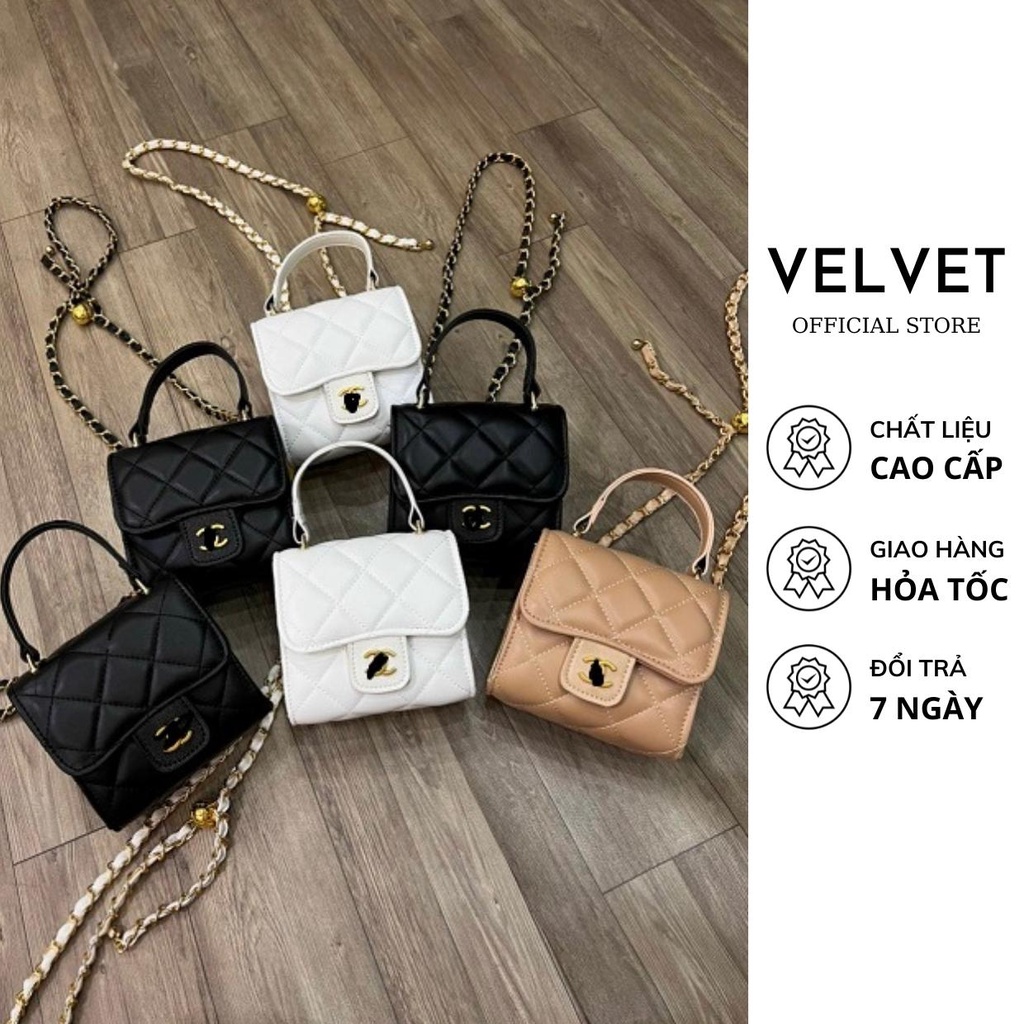 Túi xách nữ đeo chéo chần trám, túi mini da lì mịn hàng đẹp kèm ảnh thật, túi chanel cỡ nhỏ