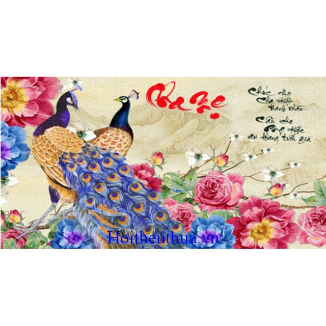 Tranh thêu 3D CHA MẸ X8201_64×43cm