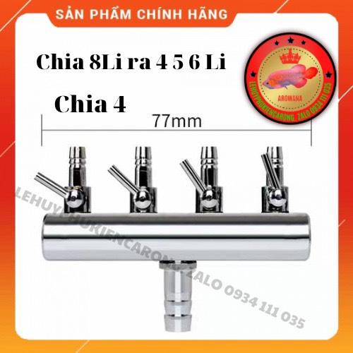 Van Inox Chia Khí Oxy/Co2 Khóa Điều Chỉnh - Đầu 8 Li Ra 4 5 6Li Chia 2 4 6 8