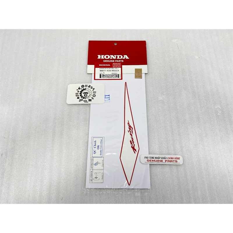 Tem SONIC 150 RED RACING trắng đỏ nhập khẩu Honda Indo