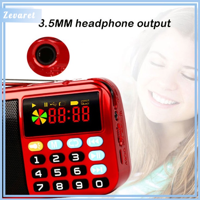 Radio Kỹ Thuật Số Mini Cầm Tay USB TF MP3 Chạy Bằng Pin Lithium