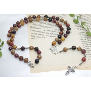 Chuỗi mân côi đeo cổ đính mề đay Thánh Gia Holy Family thiết kế handmade, phụ kiện quà tặng Công Giáo