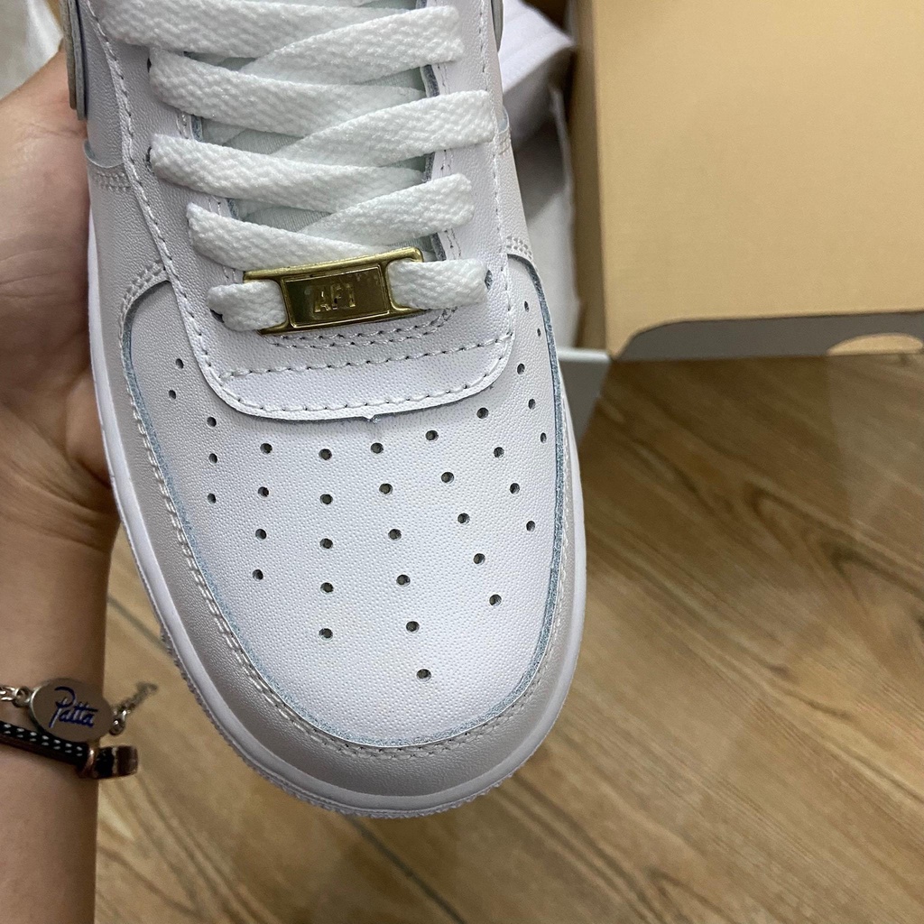 Giày_nike trắng full viền vàng, giày af1 trắng viền vàng hàng cao cấp full size, full bill box