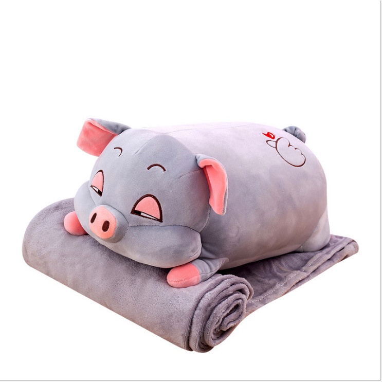 Gối ôm heo mắt híp Size 45cm lợn ngủ đờ đẫn,Thú nhồi bông heo béo ú đáng yêu ngộ nghĩnh - Miễn phí đổi trả