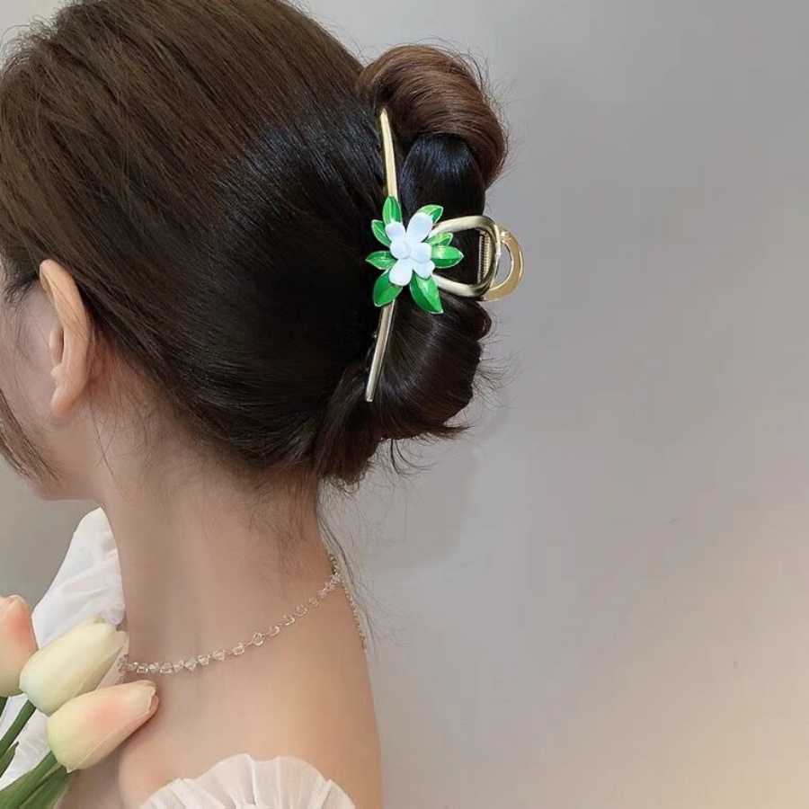 Trâm Cài Tóc Hình Hoa Bằng Kim Loại Đính Ngọc Trai Thanh Lịch Cho Nữ