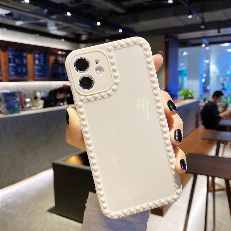 Ốp điện thoại TPU dẻo viền trái tim bảo vệ cho iPhone 12 Pro Max 11 Pro XS Max 7 8 Plus 12 Mini X XR SE 2020 | BigBuy360 - bigbuy360.vn