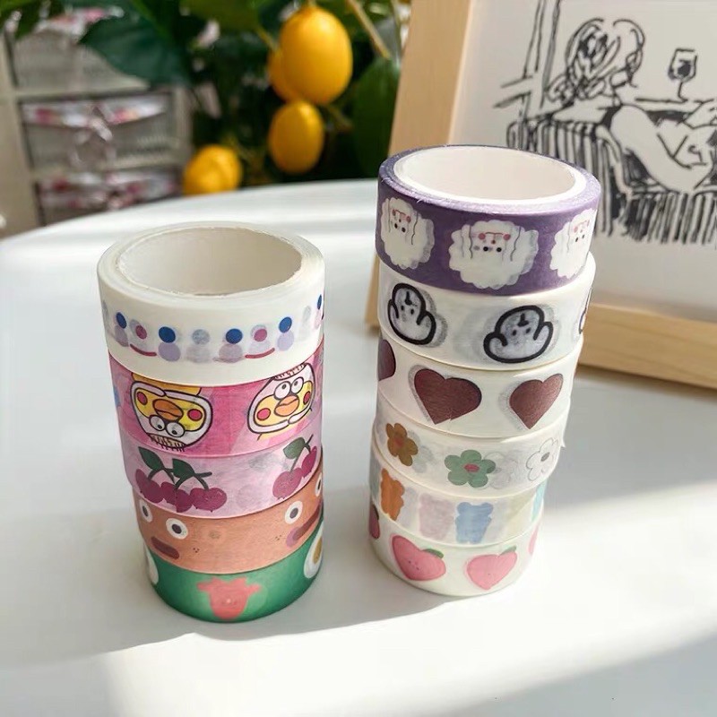 Băng dính Washi tape trang trí sổ học tập nhiều hình dễ thương