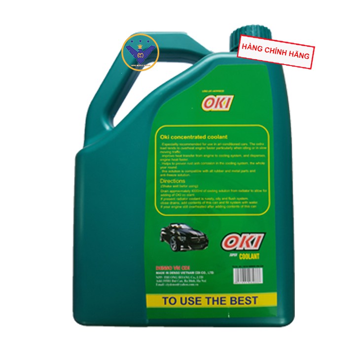 COMBO Nước làm mát xe ô tô [màu xanh] OKI Super Coolant can 4L + Súc két nước 300ml